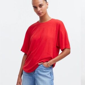 Madewell Linen-Blend Crewneck Oversized Tee